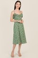 Luna Floral Ruffle Midi in Kelly Green Online Clothes Singapore Shopping