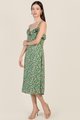 Luna Floral Ruffle Midi in Kelly Green Online Dresses Singapore