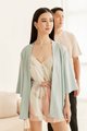 Rhapsody Abstract Kimono in Sky Blue Women's Tops Online