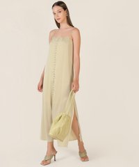 Alyaa Button Down Sundress in Flax Online Clothes Singapore Shopping