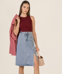 Hunter Cropped Tank in Wine Women's Tops Online