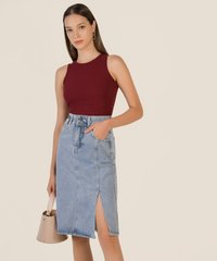 Hunter Cropped Tank in Wine Women's Clothing Online