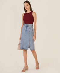 Hunter Cropped Tank in Wine Online Clothes Singapore Shopping