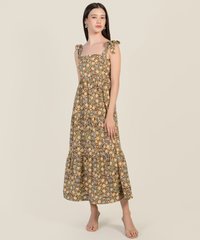 Lyon Floral Tiered Maxi in Walnut Women's Dresses Online