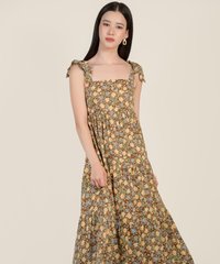 Lyon Floral Tiered Maxi in Walnut Office Wear Women Online