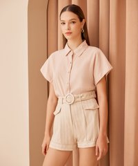 Marten Belted Striped Shorts in Bone Women's Clothing Online