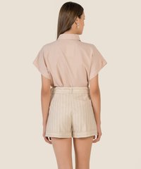 Marten Belted Striped Shorts in Bone Online Women's Fashion