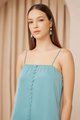 Alyaa Button Down Sundress in Freshwater Blue Online Clothes Singapore Shopping