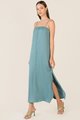 Alyaa Button Down Sundress in Freshwater Blue Online Women's Fashion