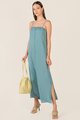 Alyaa Button Down Sundress in Freshwater Blue Female Fashion Online