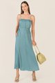 Alyaa Button Down Sundress in Freshwater Blue Best Online Clothing Stores Singap