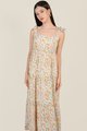 Lyon Floral Tiered Maxi in Cream Online Dress Singapore