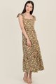 Lyon Floral Tiered Maxi in Walnut Online Dresses Singapore