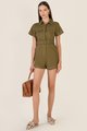 Oslo Utility Playsuit in Olive Online Clothes Singapore Shopping
