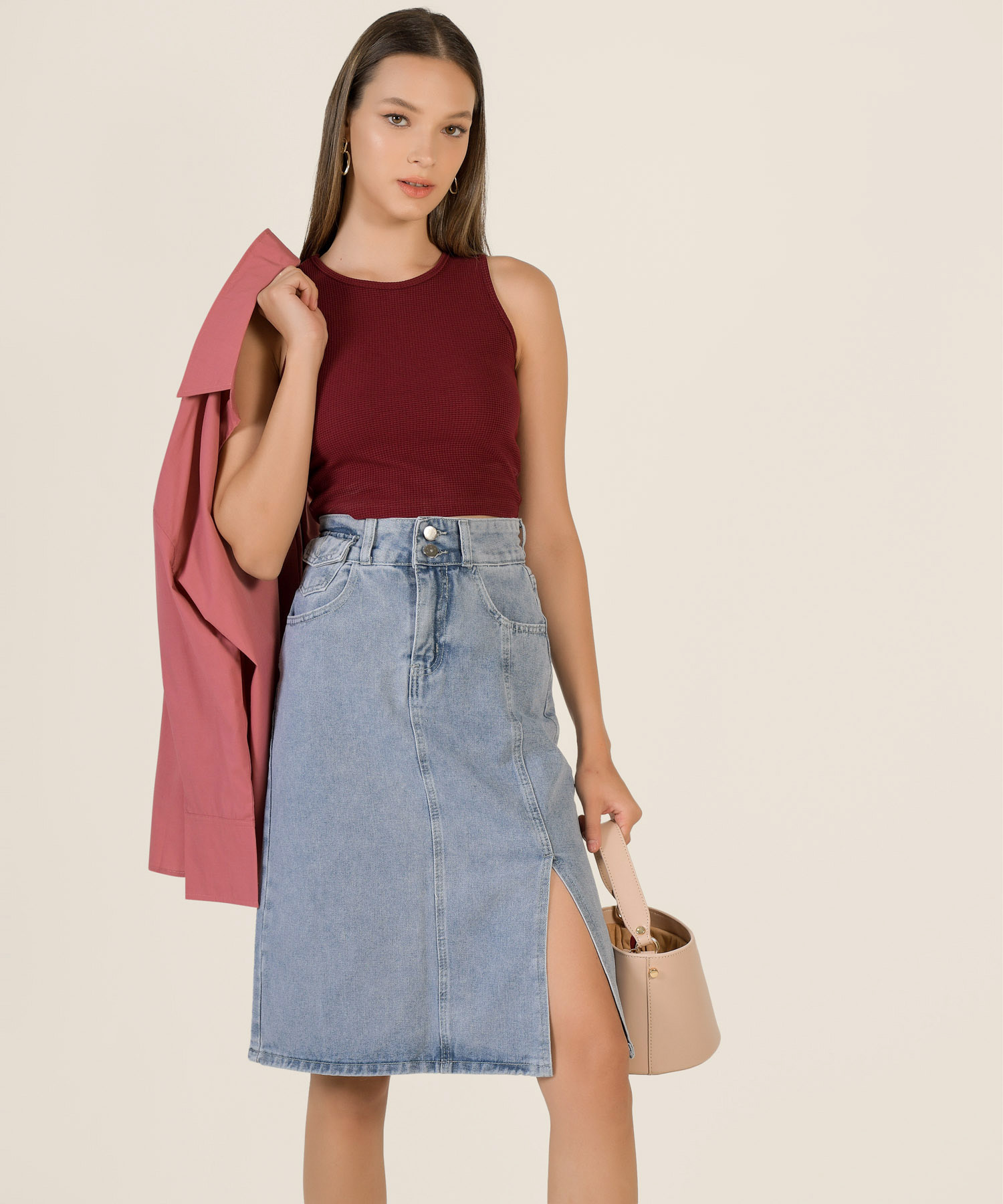 Hunter Cropped Tank in Wine Women's Tops Online