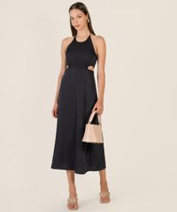 Cressida Cutout Gathered Dress in Midnight Blue Women's Clothing Online