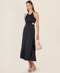 Cressida Cutout Gathered Dress in Midnight Blue Clothes Online