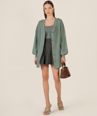 Ithaca Oversized Button Down Cardigan in Jade Online Clothes Singapore Shopping