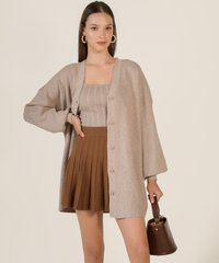 Ithaca Oversized Button Down Cardigan in Light Fawn Online Women's Fashion
