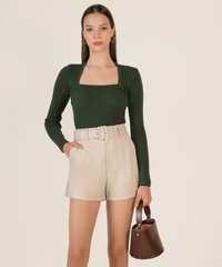 Lachlan Vegan Leather Shorts in Nougat Best Online Clothing Stores Singapore