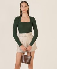 Lachlan Vegan Leather Shorts in Nougat Online Women's Fashion