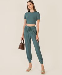 Rio Drawstring Joggers in Teal Clothes Online