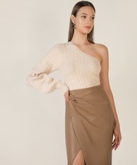 Sofya One Shoulder Blouse in Heron Plume Clothes Online