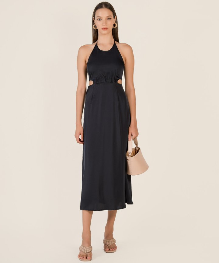 Cressida Cutout Gathered Dress - Midnight Blue