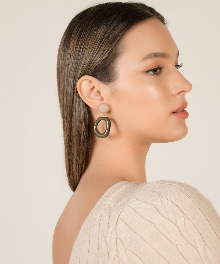 Zula Acrylic Earrings - Green