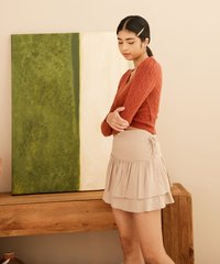 Breta Tiered Skirt in Oat Online Clothes Singapore Shopping