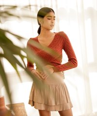 Breta Tiered Skirt in Oat Fashion Blog Shop Singapore