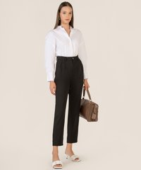 Luka High-Waist Pleated Trousers - Black Women's Clothing Online