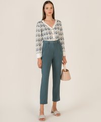 Luka High-Waist Pleated Trousers - Ocean Womens Clothes Singapore