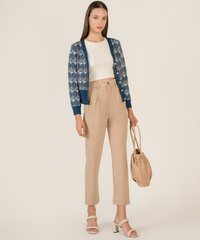 Luka High-Waist Pleated Trousers - Khaki Fashion Blog Shop Singapore