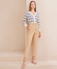 Luka High-Waist Pleated Trousers - Khaki Online Women's Fashion
