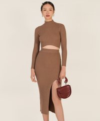 Selma Knit Crop Top in Toffee Fashion Blog Shop Singapore