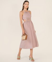 Verlaine Ring Detail Gathered Dress in Lilac Women's Clothing Online