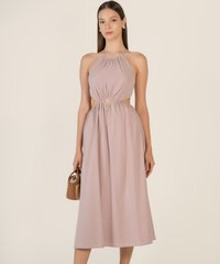 Verlaine Ring Detail Gathered Dress in Lilac Casual Women's Wear