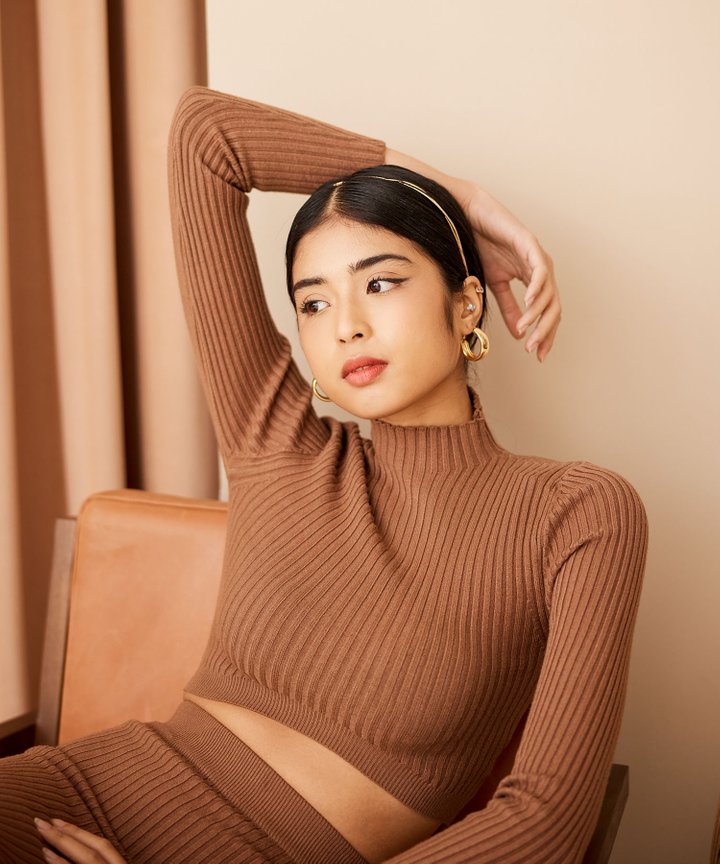 Selma Knit Crop Top - Toffee