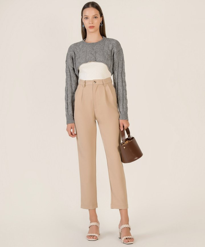 Tallulah Cropped Cable Knit Sweater
