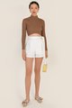 Selma Knit Crop Top in Toffee Womens Clothes Singapore