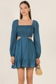 Roussanne Cutout Babydoll Dress in Aegean Blue Fashion Blog Shop Singapore