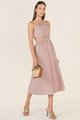 Verlaine Ring Detail Gathered Dress in Lilac Women's Clothing Online