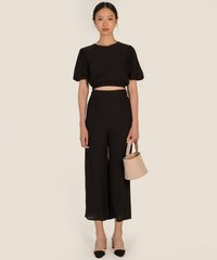 Ciaran Puff Sleeve Top in Black Online Clothes Singapore Shopping