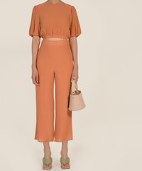 Ciaran Puff Sleeve Top in Pale Copper Womens Clothes Singapore