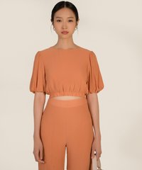 Ciaran Puff Sleeve Top in Pale Copper Ladies Clothes Online