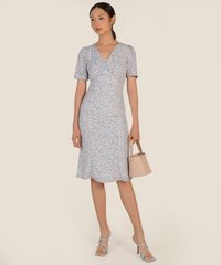 Deidre Floral Midi in Periwinkle Best Online Clothing Stores Singapore
