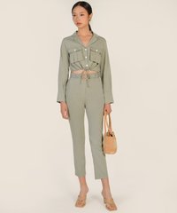Leonor Belted Pants in Thyme Fashion Blog Shop Singapore