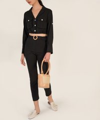 Leonor Utility Drawstring Shirt in Black Online Clothes Singapore Shopping