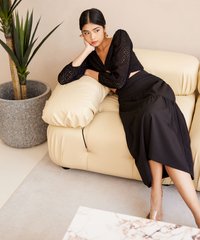 Madalena Broderie Ring Detail Top in Black Online Women's Fashion